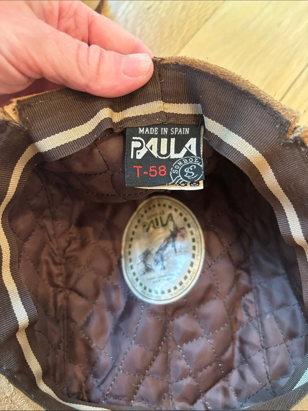 Vintage Paula Suede Newsboy Cap Beige